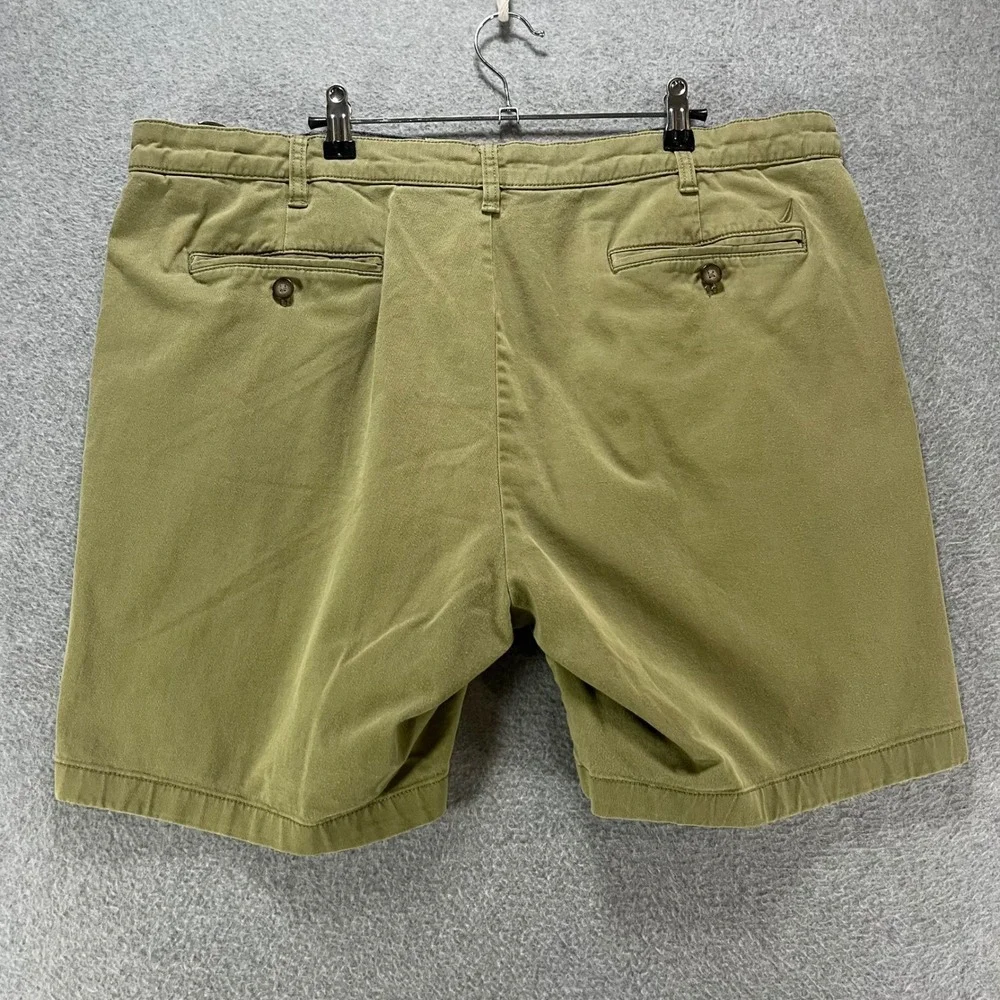 Nautica Shorts The Deck Short Mens 40 Green Khaki Stretch Chino Classic Casual